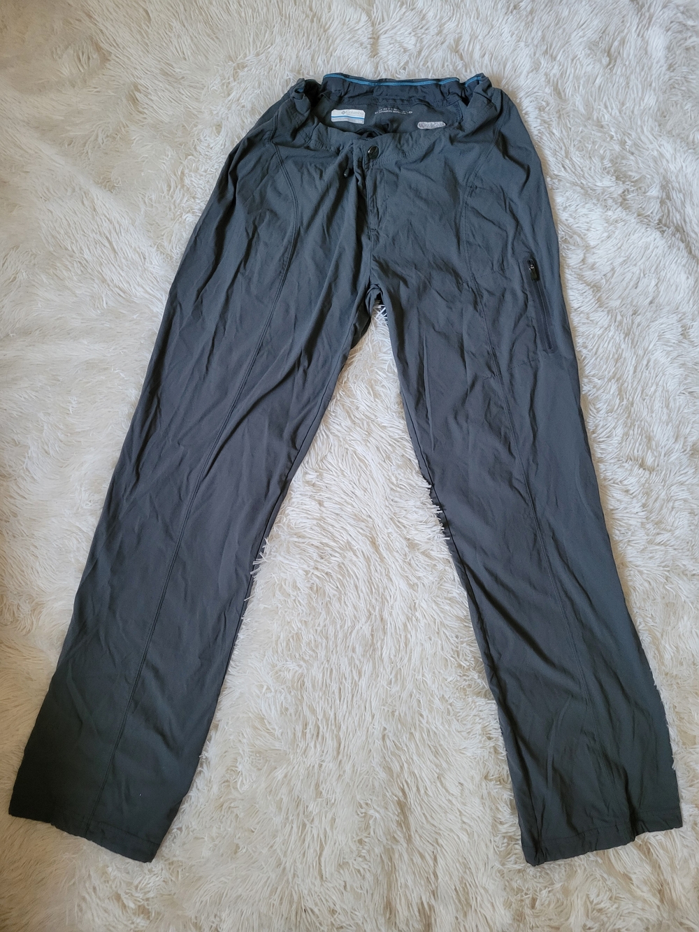 Columbia Omni Shield Hiking Pants Women Size 12 Gray Nylon Stretch Outdoor Trail
